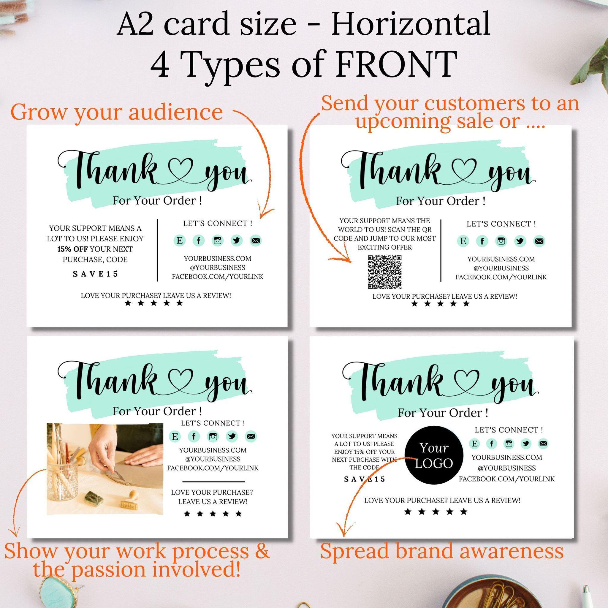 Thank You For Your Purchase Cards - Hearted